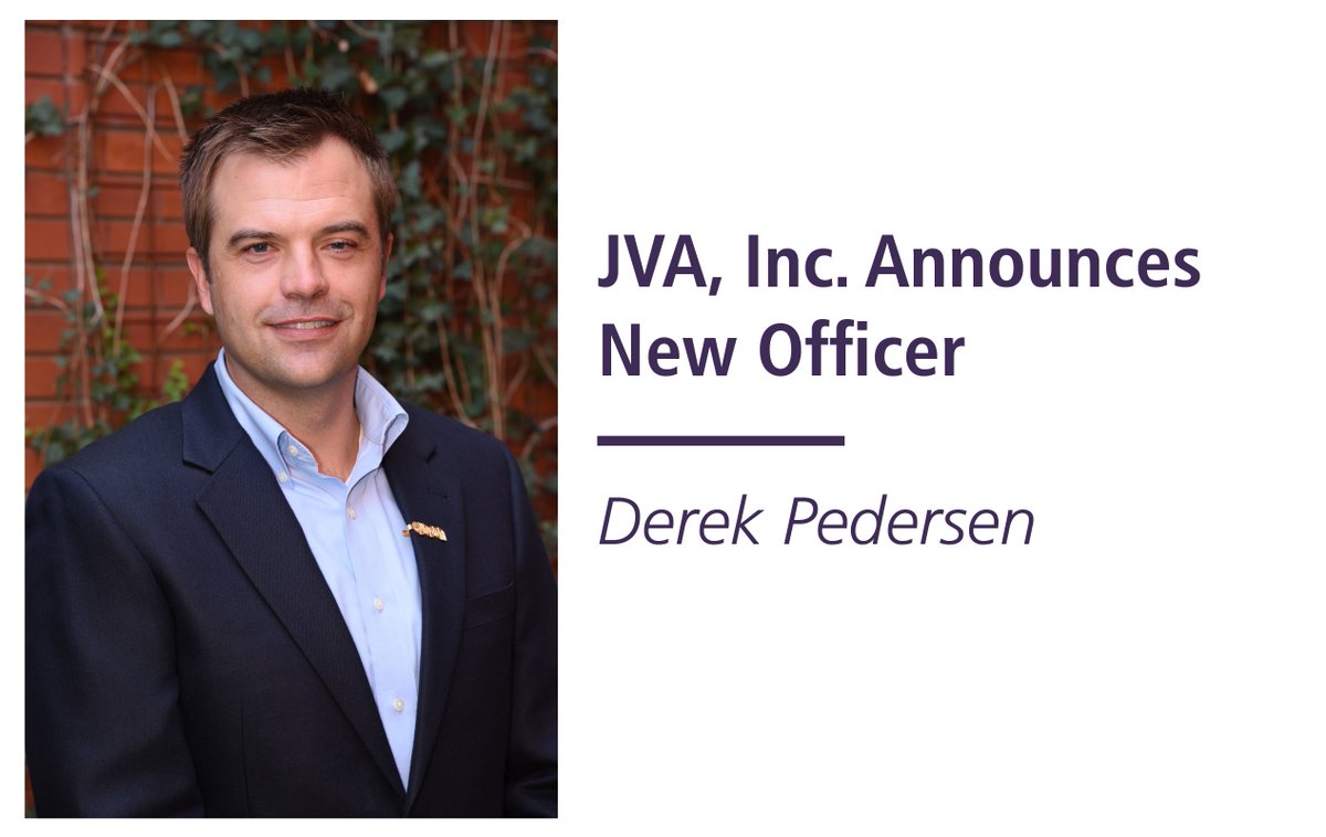 jvainc's tweet photo. We are pleased to announce Derek Pedersen, PE has been promoted to Officer with the title of Vice President and Structural Principal. Congratulations, Derek! 

Press release: https://t.co/mZJcUL32Ok https://t.co/vGBk4Vh77n