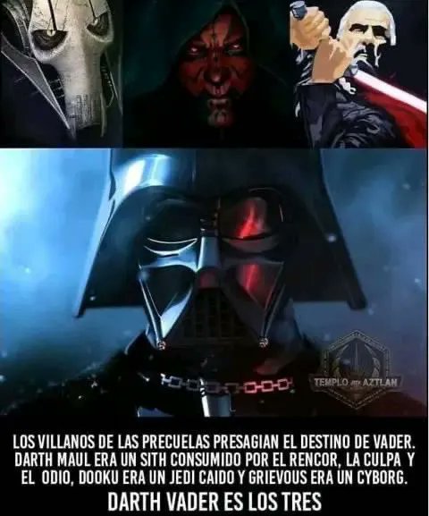 FrikingosGalaxy's tweet photo. Nos despedimos por hoy con esta interesante reflexión warsie 🤔 #Grievous #DathMaul #CondeDooku #DarthVader #StarWars https://t.co/R1KbXrxFFl
