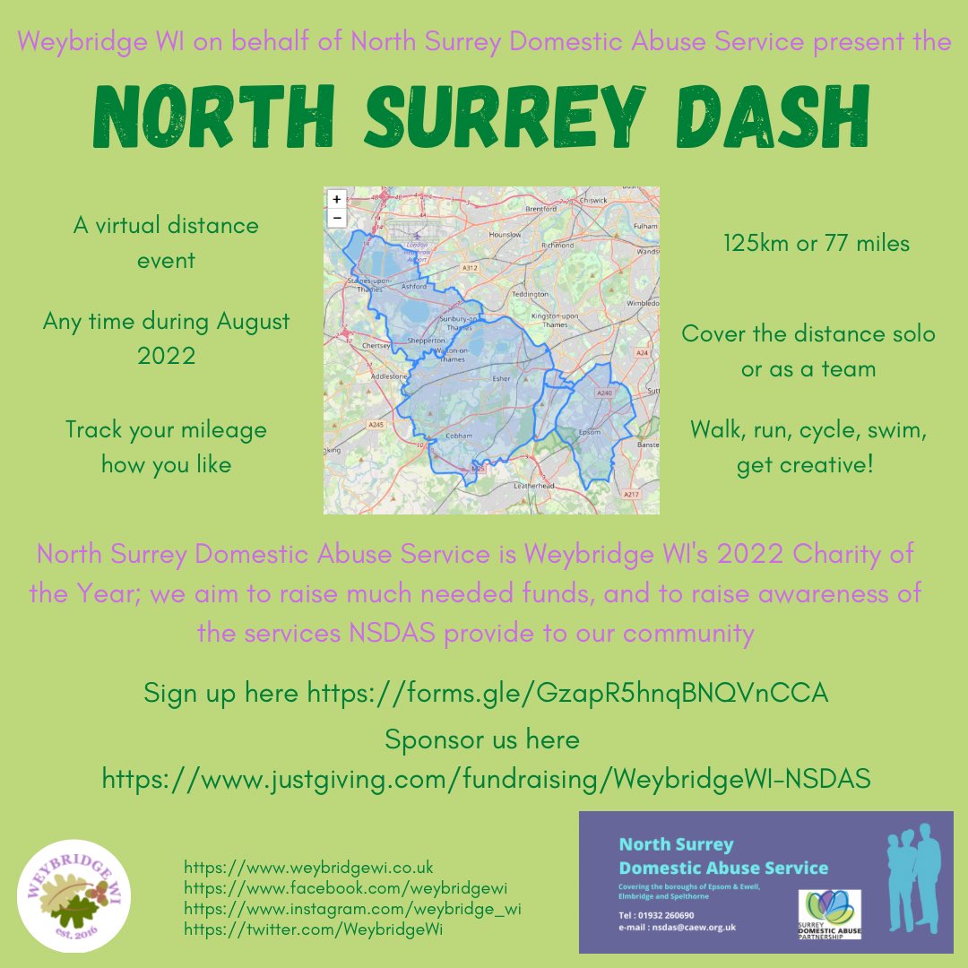 Weybridge WI (@weybridgewi) on Twitter photo Weybridge WI are pleased to share our latest fundraising event for @NorthSurreyDAS , the North Surrey Dash!
To sign up please fill in the form
forms.gle/JUyu2pBQA6bvsC…
To sponsor us
justgiving.com/fundraising/We…
<a href="/WomensInstitute/">Women's Institute</a> <a href="/surreyfedwi/">@SurreyFedWI</a> Weybridge WI are pleased to share our latest fundraising event for @NorthSurreyDAS , the North Surrey Dash!
To sign up please fill in the form
forms.gle/JUyu2pBQA6bvsC…
To sponsor us
justgiving.com/fundraising/We…
<a href="/WomensInstitute/">Women's Institute</a> <a href="/surreyfedwi/">@SurreyFedWI</a>