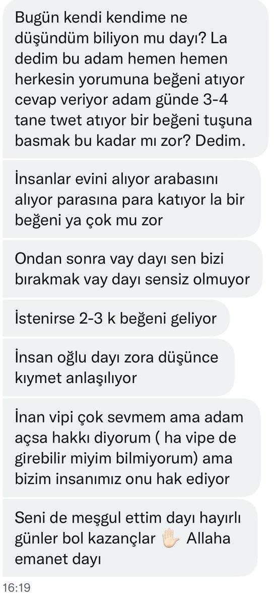 Beni sevip sürekli 500-1000 beğeniye taşıyan takipçilerim dışında takipçi kardeşimizin yazdığı her kelimesine sonsuz katılıyorum tatile çıkma ana nedim emeğimin karşılığını alamamaktı ben daha çok tatile çıkarım. Nasıl olsa usdt kazanmanın kolay yolunu herkese gösterdim ✋ #btc