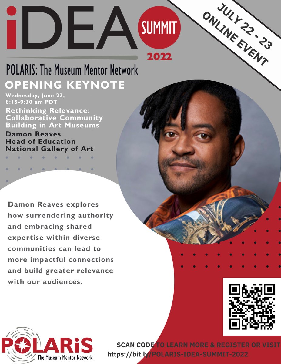 We are excited to have Damon Reaves from <a href="/ngadc/">National Gallery of Art</a> join us as our Opening Keynote Speaker tomorrow June 22nd from 8:15 AM - 9:30 AM PDT. Visit bit.ly/POLARIS-IDEA-S… to learn more about our free two-day summit and register to join as space is limited!
#IDEASUMMIT2022 #POLARIS