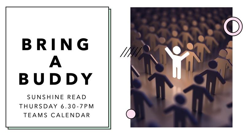 Eve Cairns Vollans (@evevollans) on Twitter photo Join us on Thursday 6.30-7pm on TEAMS for our "Bring a Buddy" Sunshine Read
We look forward to welcoming new friends who love to read! <a href="/Mayflower_MCA/">Mayflower Academy</a> <a href="/Nursery_MCA/">Mayflower Nursery</a> <a href="/OpenUni_RfP/">Reading for Pleasure 🧶</a> <a href="/sarah_sandey/">sarahsandeyMCA</a> <a href="/DavidSammels/">David Sammels</a> <a href="/pennypetersMCA/">Penny Peters</a> @EllieHernMCA <a href="/CatherineactMCA/">Catherine Acton</a> <a href="/siobhanbradsMCA/">Siobhan Bradshaw</a> Join us on Thursday 6.30-7pm on TEAMS for our "Bring a Buddy" Sunshine Read
We look forward to welcoming new friends who love to read! <a href="/Mayflower_MCA/">Mayflower Academy</a> <a href="/Nursery_MCA/">Mayflower Nursery</a> <a href="/OpenUni_RfP/">Reading for Pleasure 🧶</a> <a href="/sarah_sandey/">sarahsandeyMCA</a> <a href="/DavidSammels/">David Sammels</a> <a href="/pennypetersMCA/">Penny Peters</a> @EllieHernMCA <a href="/CatherineactMCA/">Catherine Acton</a> <a href="/siobhanbradsMCA/">Siobhan Bradshaw</a>