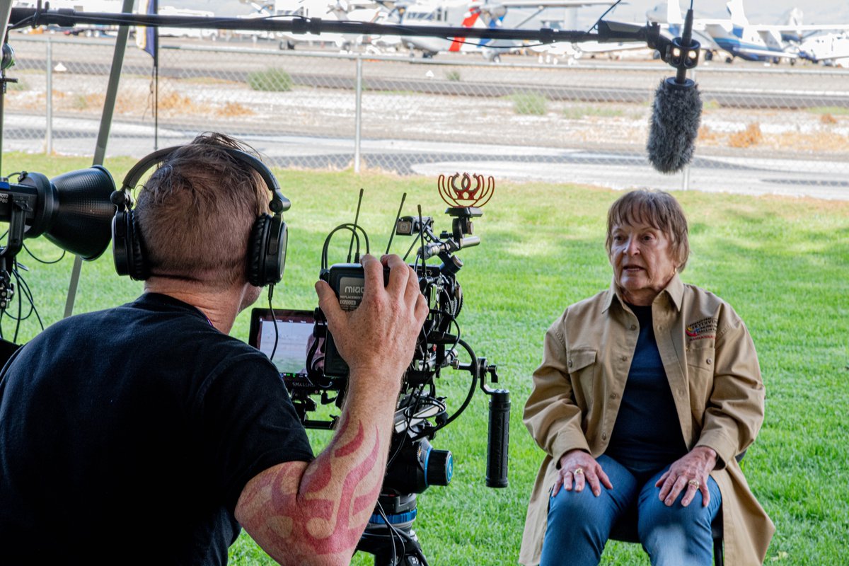 Ground__Rush's tweet photo. Our intrepid documentary crew interviews the incomparable Jan Works at the HOF celebration!

#skydiving #freefall #documentary https://t.co/AeDv2H4U4J