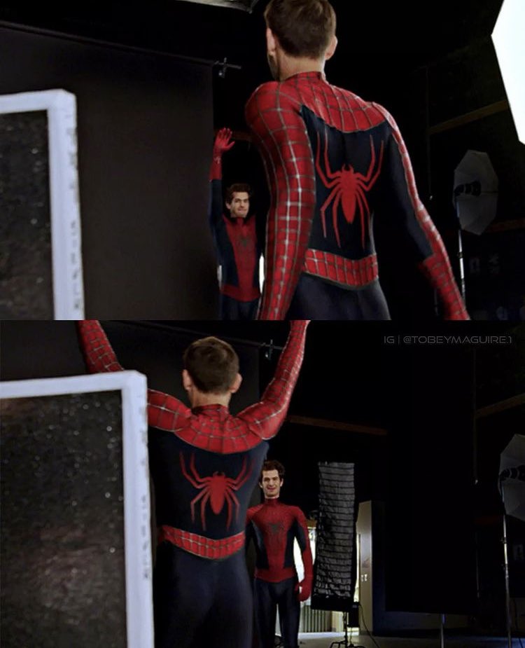 Spider-Man: No Way Home - Andrew Garfield & Tobey Maguire On Set