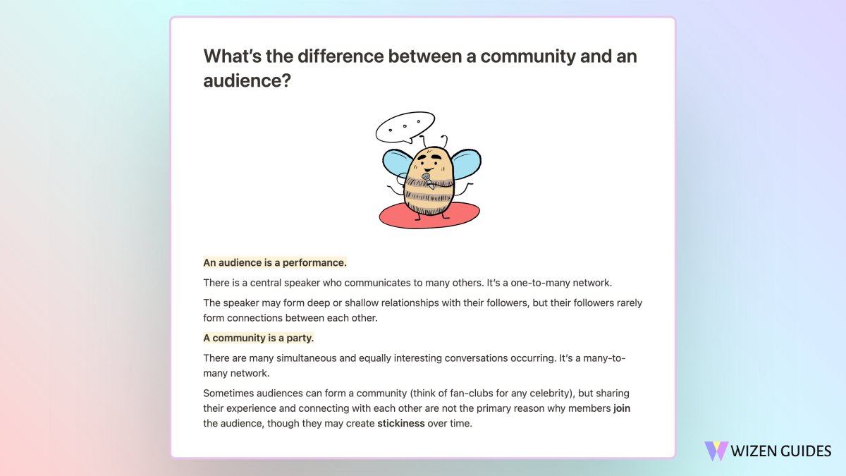 WizenGuides's tweet image. What’s the difference between a community and an audience?