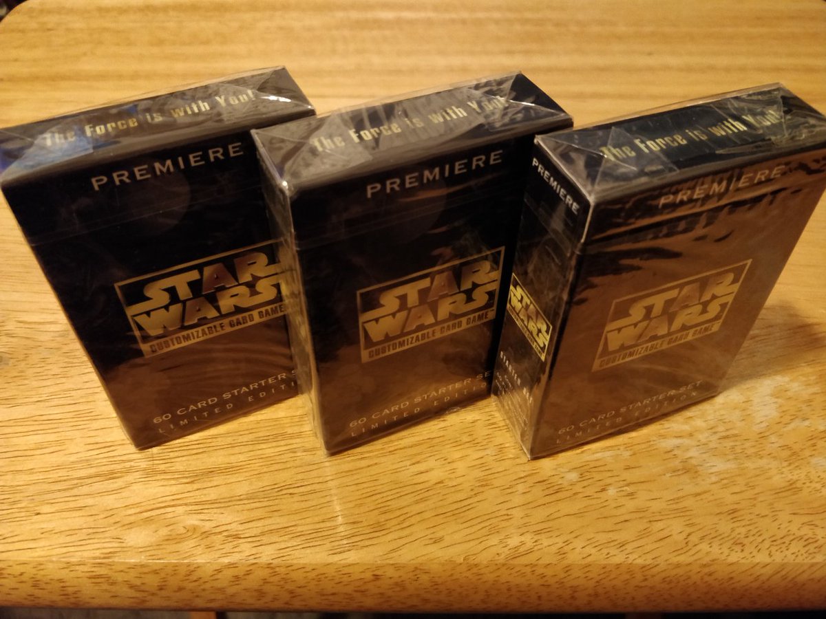 Anyone else remember the #starwarsccg by Decipher? I picked up three #starwars premier limited starters recently and was thinking of opening one or 2 on stream for a #vintage #card #Opening 

#cardopening #ccg #cardgames #outofprint #darthvader #obiwankenobi