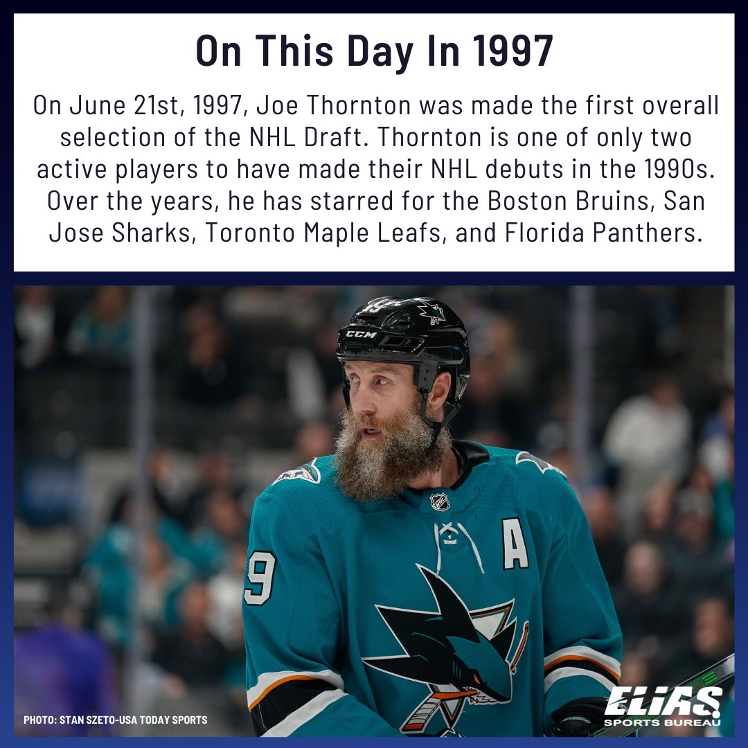 This Day In Hockey History-June 21, 1997-Bruins Draft Joe Thornton