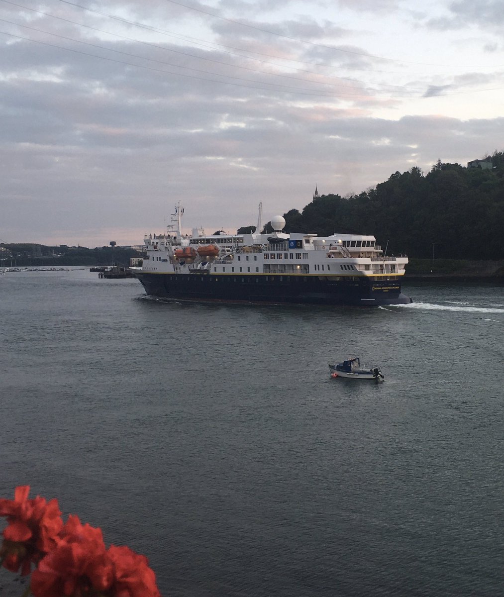 A fine view heading down the river, The National Geographic Explorer after a visit to Cork #nationalgeographicexplorer #portofcork