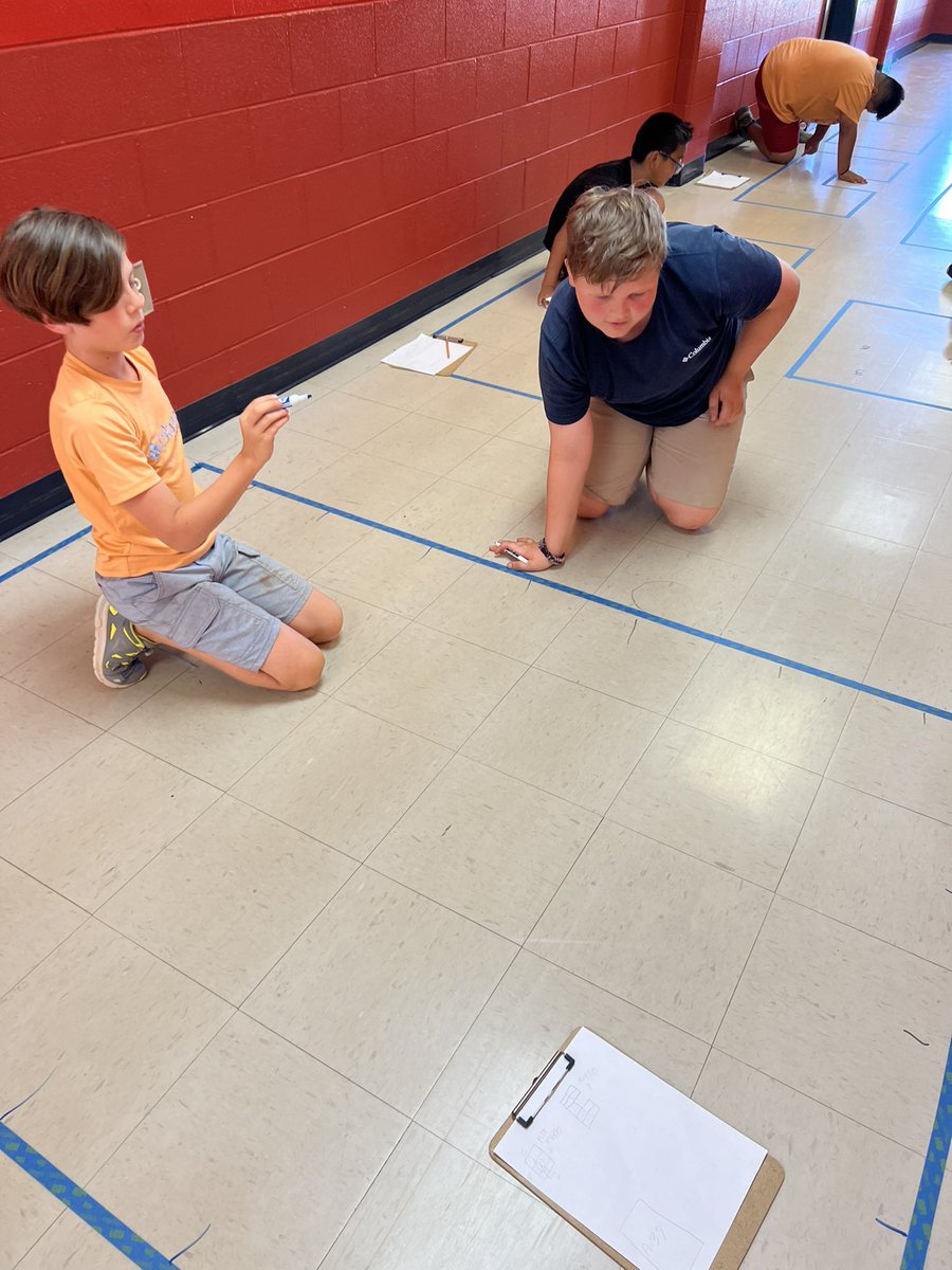 4th Graders at <a href="/RSSMillbridge/">MBES</a> summer camp LOVED interacting with shapes and writing on the floor to find the area and perimeter of shapes! We’re so sad camp is almost over! <a href="/RSSchoolsNC/">Rowan-Salisbury Schools</a> @RSS_K12PL <a href="/linglead/">Angela Lingle</a>