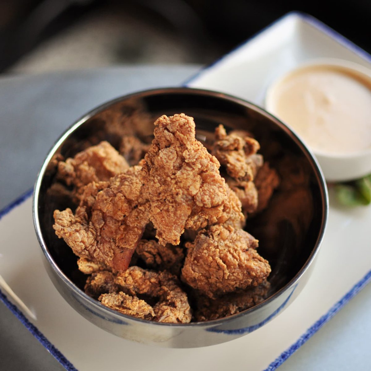 Chicken Nuggets but make them ✨adult✨ — gluten-free and served with Korean-style gochujang ranch! Add them to your takeout order: elmstreettaproom.com