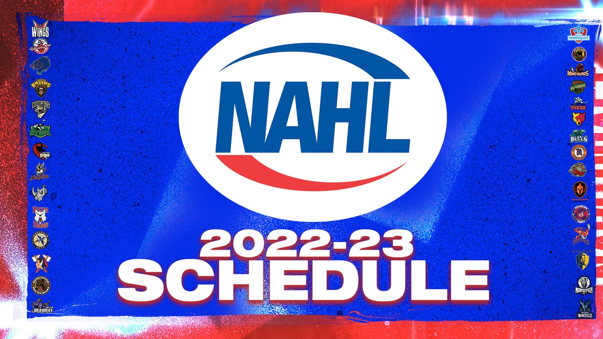 NAHLHockey's tweet photo. Breaking News: #NAHL releases the 2022-23 Regular Season Schedule. 48th season of NAHL Hockey begins on September 9th as 29 teams take to the ice this year. https://t.co/iQJ453jtNq https://t.co/C6j2F3cYsc