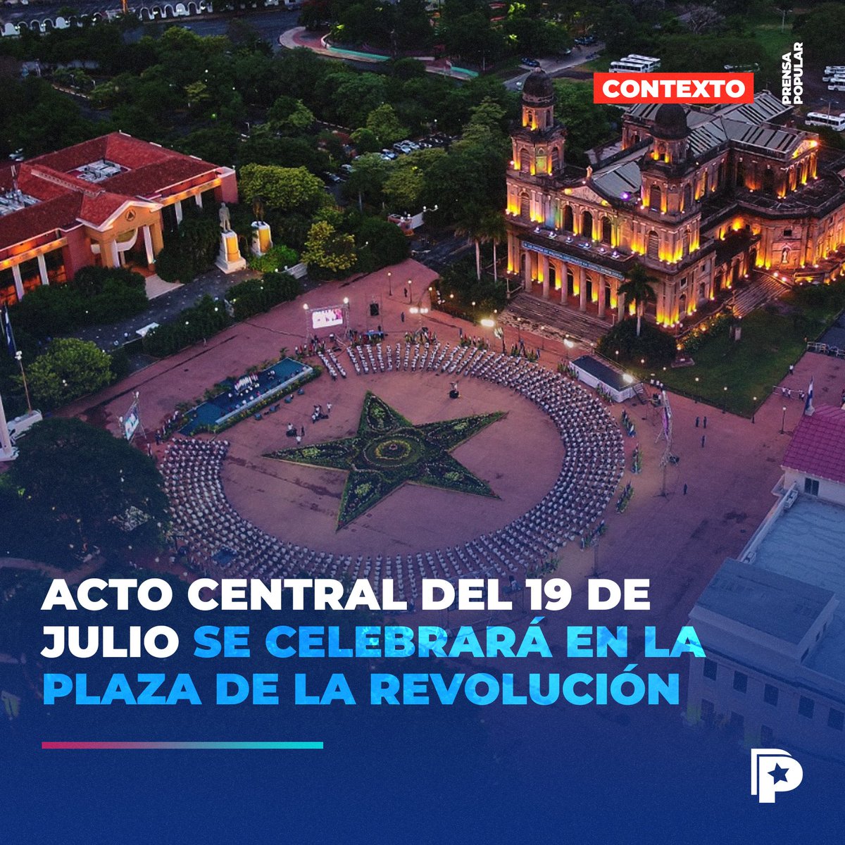 #4319FuerzaDeVictorias| Cra. Rosario Murillo, confirmó que el acto central del 43 aniversario de la Revolución Sandinista, se realizará el próximo 19 d julio en la Plaza d la Revolución en horas d la tarde y será trasmitido en todo el país. 🇳🇮✊🏻🔴⚫👨‍👩‍👦‍👦🎊
#Carlos86SeguimosVenciendo