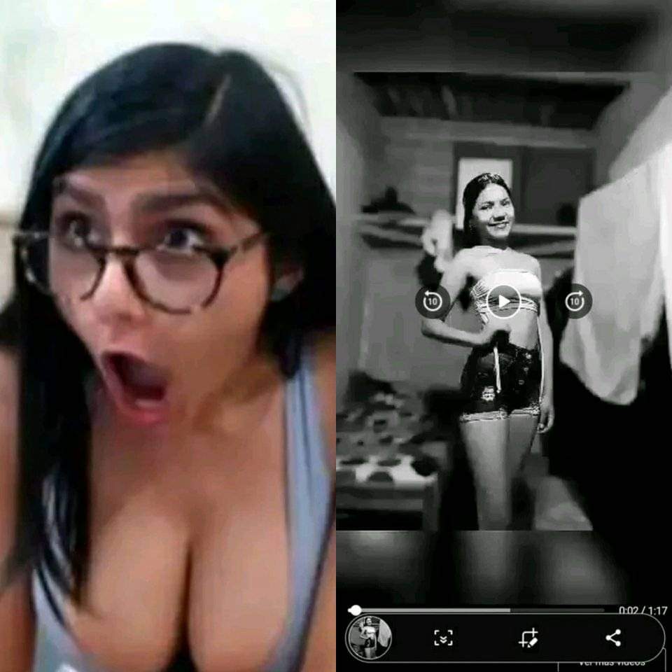 Mía Khalifa al ver el vídeo
