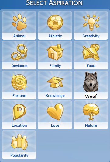 SimGuruNova's tweet photo. when I was new to the team, SimGuruNinja asked me to create internal homepages for each Werewolves pack feature... which meant I got to choose the header images for them.

naturally, I went to MS Paint and made the most cursed things I could think of lol. here are some of them 🙂 https://t.co/EX97tXU5d3