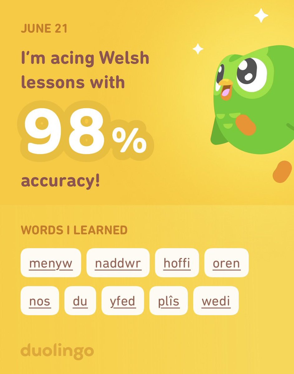 WelshDragonSRD's tweet photo. I’m learning Welsh on Duolingo! It’s free, fun, and effective. https://t.co/WKJlEUs43H