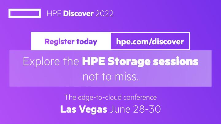 Already registered for HPE Discover 2022? Build your agenda for storage and data services sessions. Learn how to modernize data management with a cloud operational experience.
 #HPEStorage  #datastorage  #HPEDiscover  #AsAService  #DataProtection
hpe.to/6019zgRdB