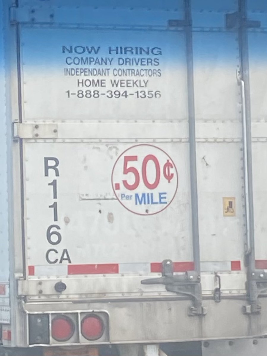 Just saw this while traveling … at a half a cent a mile I will drive a million miles to get $5000. #mathfail