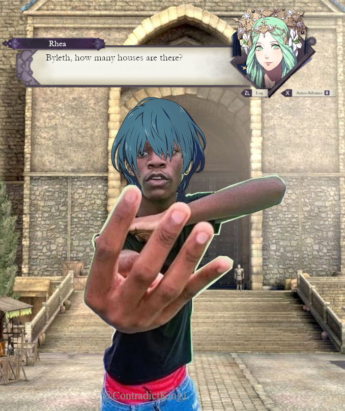 ContradictKing1's tweet photo. Byleth knows how many houses there are. #FireEmblemWarriorsThreeHopes #FireEmblemThreeHouses #FireEmbelm https://t.co/EnWc16f2gR