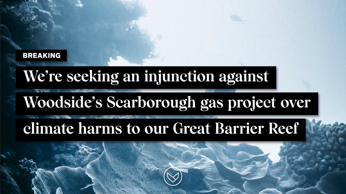 #BREAKING: We’re seeking an injunction against Woodside’s massive #ScarboroughGas Project over climate harms to our #GreatBarrierReef

Proudly representing <a href="/AusConservation/">Australian Conservation Foundation</a>.

Read more: bit.ly/3n42sGT

🧵 below.