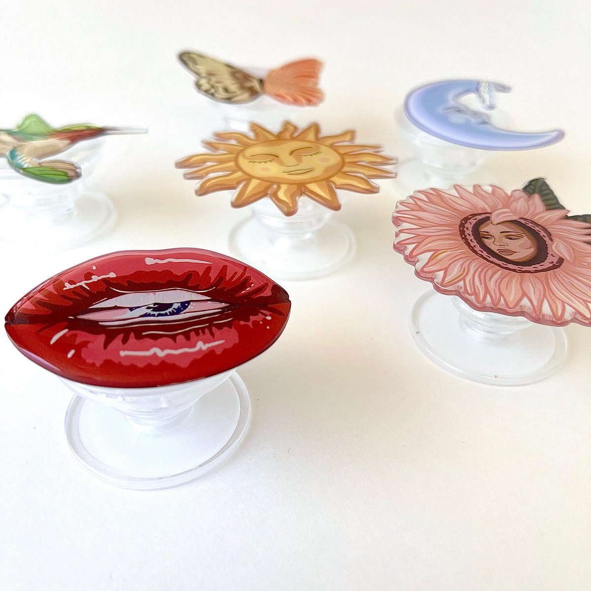 sincerelyart's tweet image. i made phone grips with my art!!! 🥹