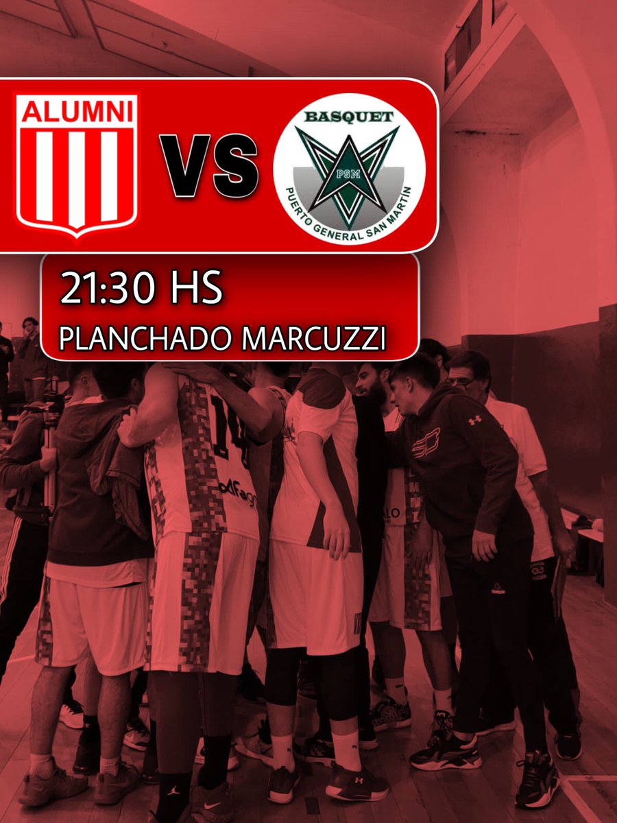 🇦🇹 Hoy se juega 🇦🇹
Por la fecha 12, Alumni recibirá a Puerto San Martín a partir de las 21:30 HS.
Los esperamos a todos en el planchado y que sea una fiesta 🔴⚪️