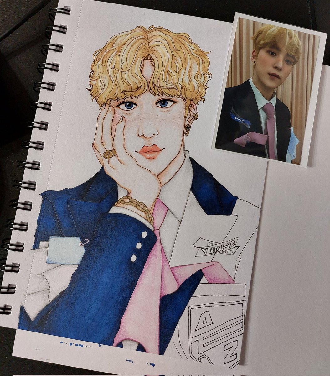 I have decided to swap to traditional art for Ateez drawings for a while, and I'm enjoying it! Have some WIPs 😆