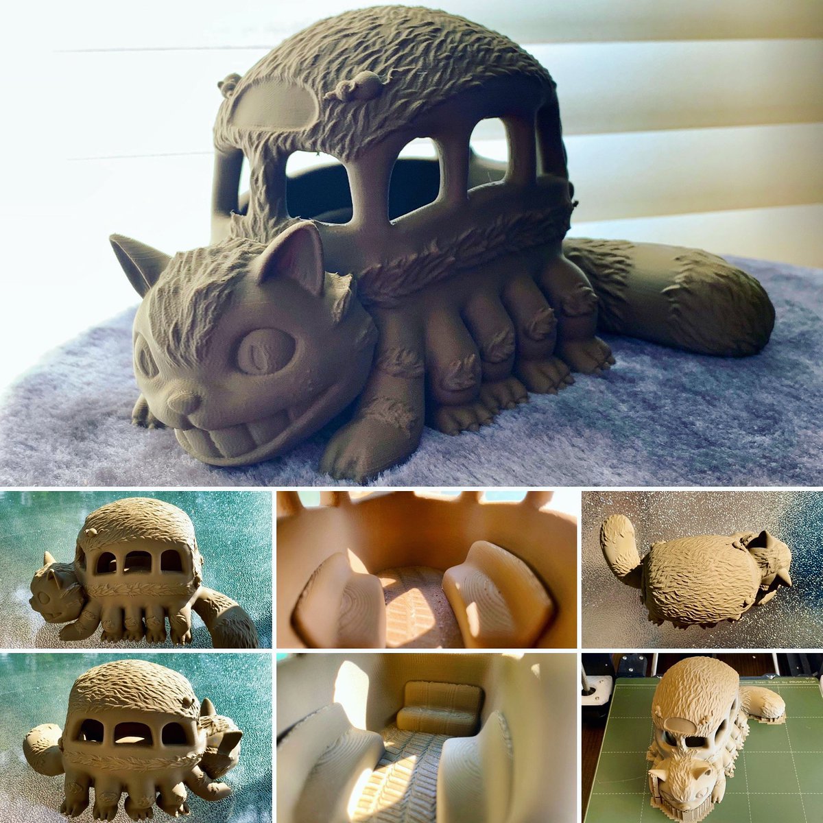 MakerWiz's tweet image. Catbus from Totoro #3dmodel @patrickfanart #3dprinter @josefprusa #mattepla #brown @d3d #3dprinting @makerwiz #catbus #totoro #fanart #ghiblistudio @ghibli