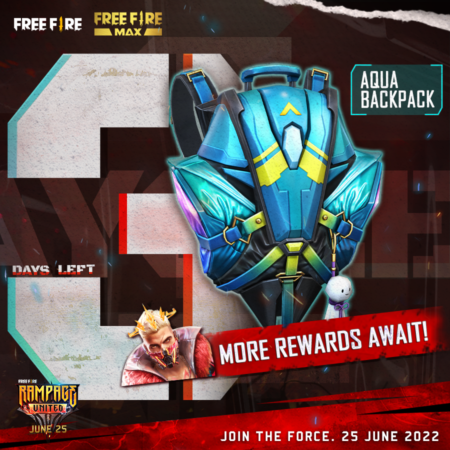 Free_FireGlobal's tweet photo. 💥Countdown💥
25th June main sirf ab 3 din reh gaye hain!🤩🥳
Login ker ke Aqua backpack jeetna mat bhuliyega!🥰😎
#FFPKRampage #Rampage #JointheForce https://t.co/G8HQkWf0He https://t.co/QgaP6Or3Cb