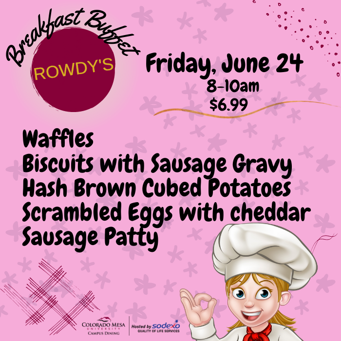 CMU Dining (@cmudining_) on Twitter photo Don't miss our delicious breakfast buffet this Friday at Rowdy's for only $6.99! Make a fast break for our breakfast! 🏃🏃♀️🍴 YUM! 😊👍 #sodexo #breakfastbuffet #delicious Don't miss our delicious breakfast buffet this Friday at Rowdy's for only $6.99! Make a fast break for our breakfast! 🏃🏃♀️🍴 YUM! 😊👍 #sodexo #breakfastbuffet #delicious