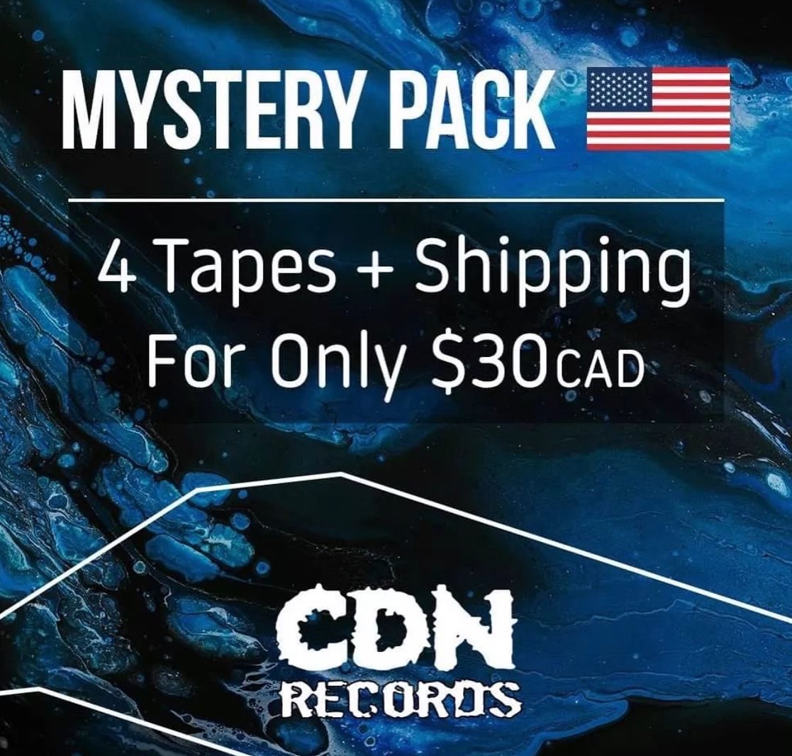 Sick deals on cassette mystery packs over at @cdnrecords on right now!  Get in the game.  #yolo #cdnband #deathmetal #cassette 🤟🏼🔥