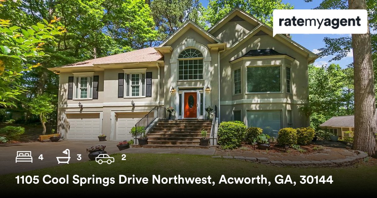4 🛌 3 🛀 2 🚘
📍 1105 Cool Springs Drive Northwest, Acworth, Cobb County, GA, 30144

My latest sale on #RateMyAgent
rma.reviews/Qm1n0Dkb8AYu