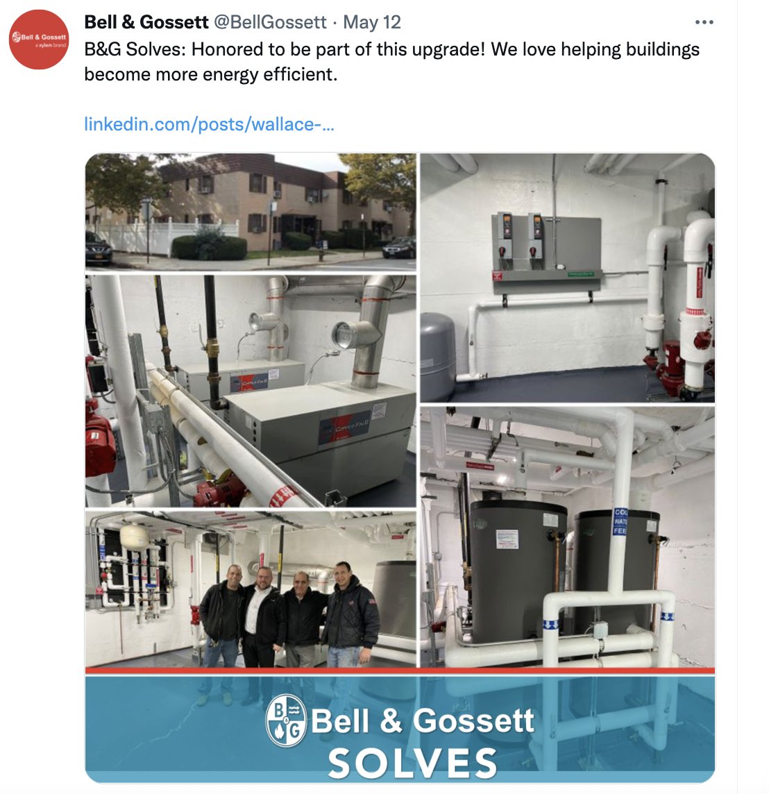 BellGossett's tweet photo. We want to see Bell & Gossett in the field! Tag your project photos with the hashtag #BGSolves for a chance to be featured on our page.
Check out some examples below! https://t.co/WuoQIe5tpH