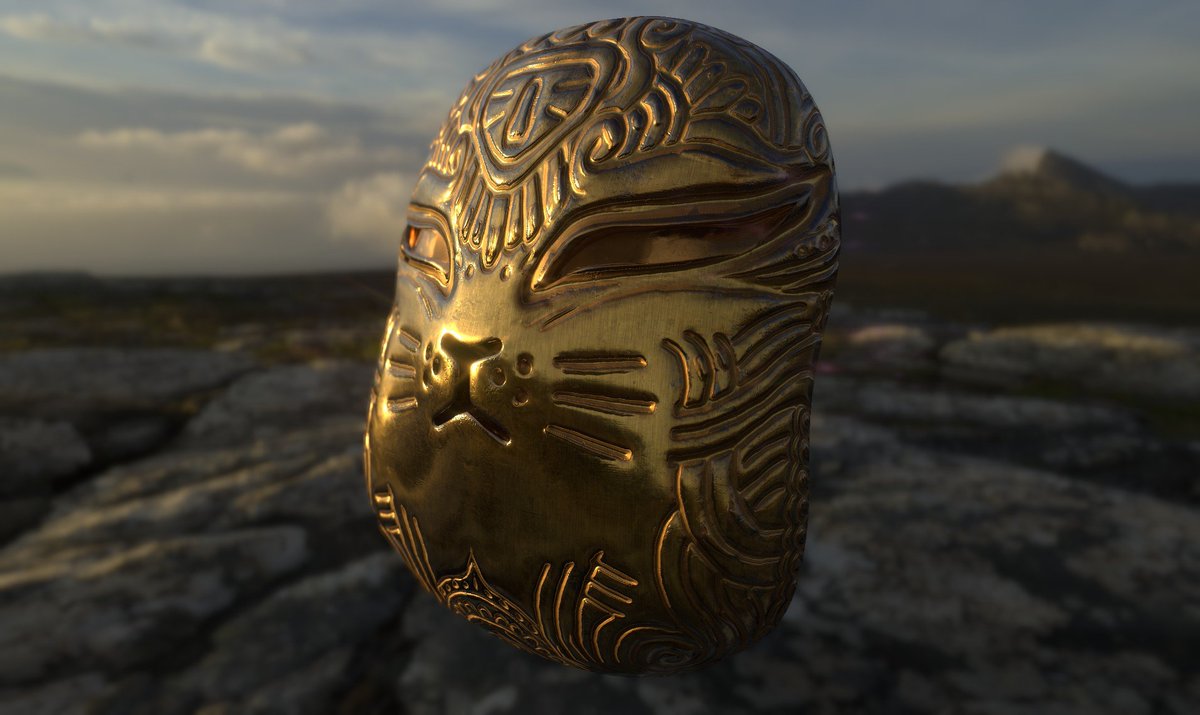 wayofwilll's tweet photo. Doing some shader tests for the gold mask and got carried away.  But makes you think about the descendacats and the possibilities. Here are some sneak peeks. https://t.co/WI4QXFAo88
