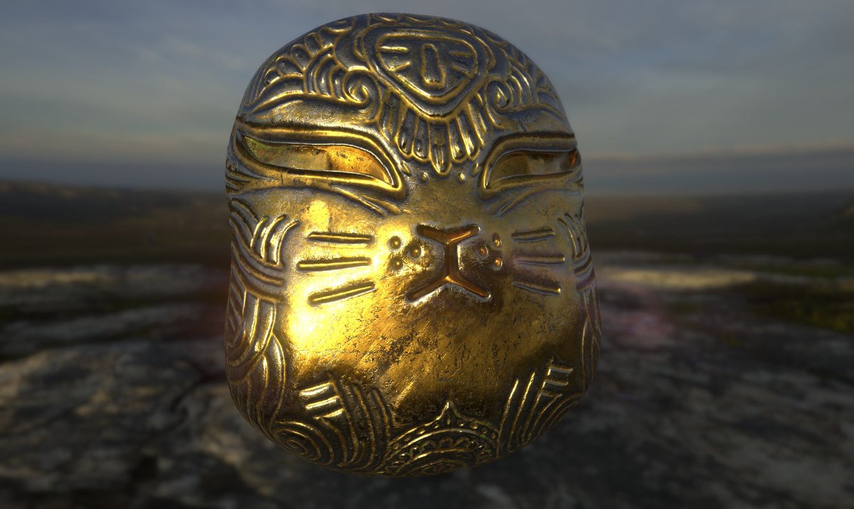 wayofwilll's tweet photo. Doing some shader tests for the gold mask and got carried away.  But makes you think about the descendacats and the possibilities. Here are some sneak peeks. https://t.co/WI4QXFAo88