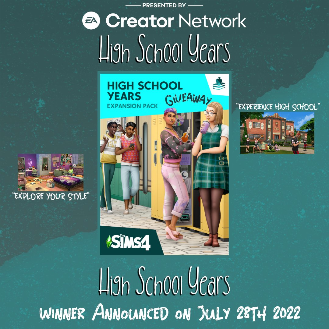 🍎THANKS TO THE EA CREATOR NETWORK, THEY'VE PROVIDED ME (1) CODE TO "GIVEAWAY" FOR THE SIMS 4 HIGH SCHOOL YEARS EXPANSION PACK ON PC *bonus content not included*

HOW TO ENTER?

JUST 👍LIKE AND 🔁RETWEET THIS POST. 😊 GOOD LUCK

THE WINNER WILL BE ANNOUNCED ON JULY 28, 2022.