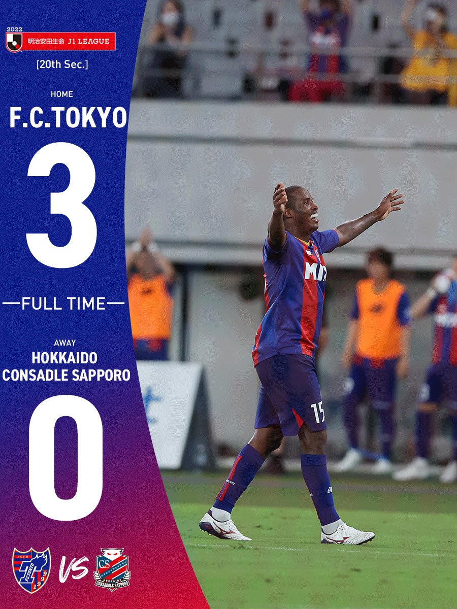 Fc東京 公式 9 3 H 横浜fm戦 Lifewithfctokyo Fulltime Tokyosapporo 22明治安田生命j1リーグ第節 Fc東京 3 0 北海道コンサドーレ札幌 負けらないホーム味スタでリーグ戦4試合ぶりの勝利 大きな大きなパワーを