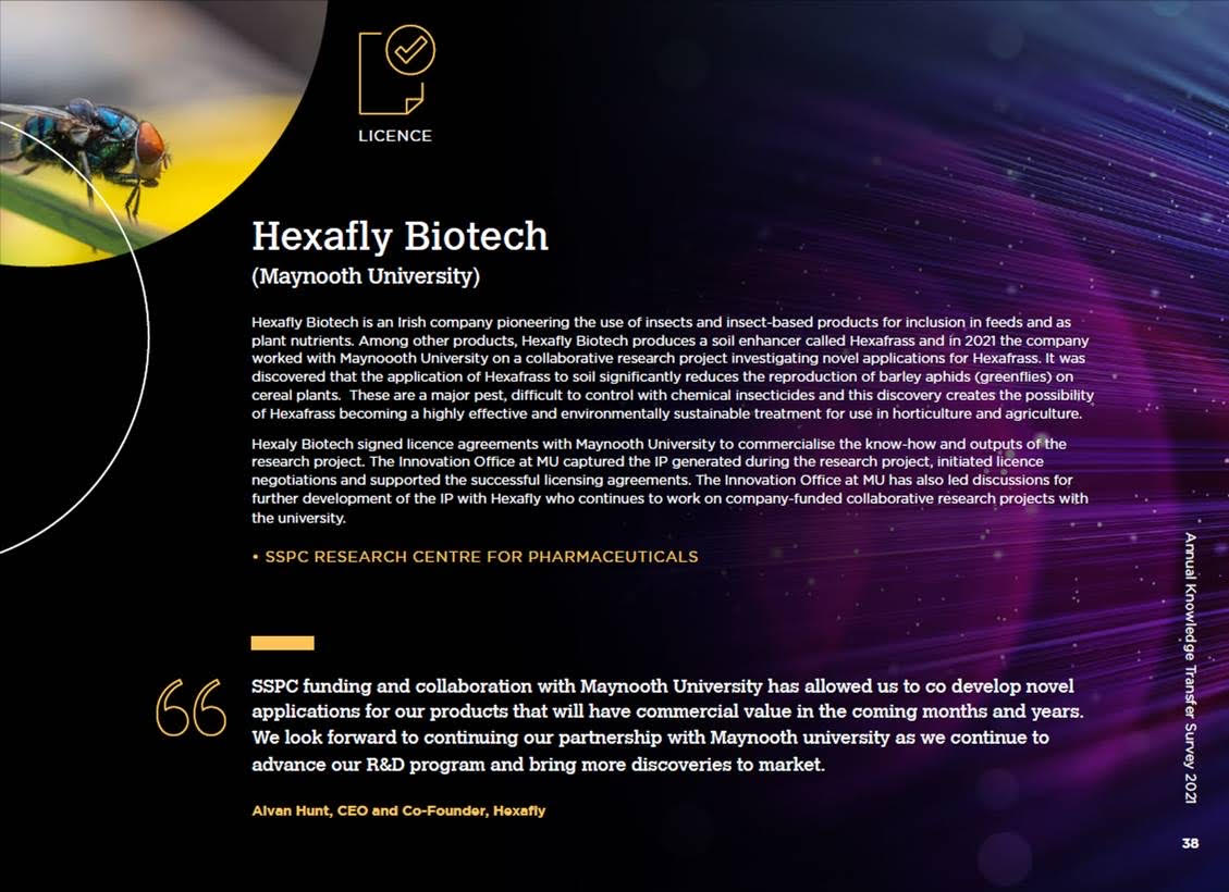 We are delighted that our <a href="/SSPCentre/">SSPC</a>-funded research project with <a href="/HexaflyBiotech/">Hexafly</a> will be featured at the Knowledge Transfer Ireland (KTI) Annual Knowledge Transfer Survey event on Tuesday 19th July 2022!