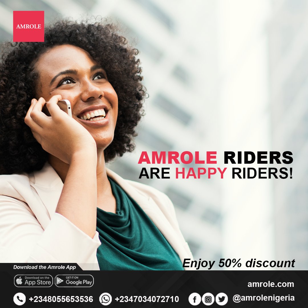 Amrolenigeria's tweet photo. Haven't downloaded the Amrole app yet? 
Wait no further! 

Experience Comfort, Safety and Ease for Half the Price, Using the Code 1113! 

Experience Amrole, Experience Happiness! 

#happiness 
#amrole
#rideforless
#ibadan https://t.co/qFX528Or9s