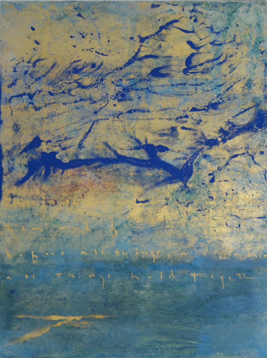 What’s <a href="/timkellernyc/">Timothy Keller (1950-2023)</a> holding, in his rejuvenated arms with his dear wife Kathy? <a href="/HaejinMako/">Mako&Haejin</a> visited them yesterday to drop off two paintings. “Colossians” (shown) and Ephesians. #artandhealing #culturecare #artandfaith #artasprayer #nihonga
