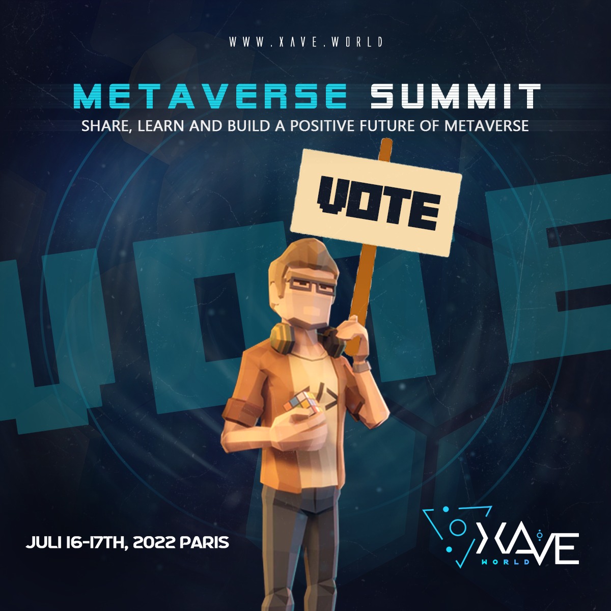 Xave World is participating to get the podium🏆at the <a href="/Metaverse_conf/">Metaverse_Summit</a> 🤩.

We will make a draw for 10 lucky people of 1 TERRAIN for each who support us.

Require:
1️⃣Like and Rt
2️⃣Vote for Xave World👇lnkd.in/ePaPq6-A
3️⃣Comment with a proof of your vote + your bsc address.