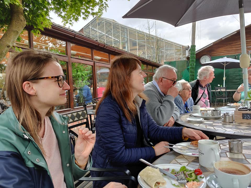 CNSGynaeSNHSFT's tweet photo. A little throw back to our gynae oncology support meeting. After many zoom meetings throughout the pandemic, we were happy to celebrate our 9th anniversary face to face at the lovely Golden Days Garden Centre. https://t.co/u3DOblgoz8