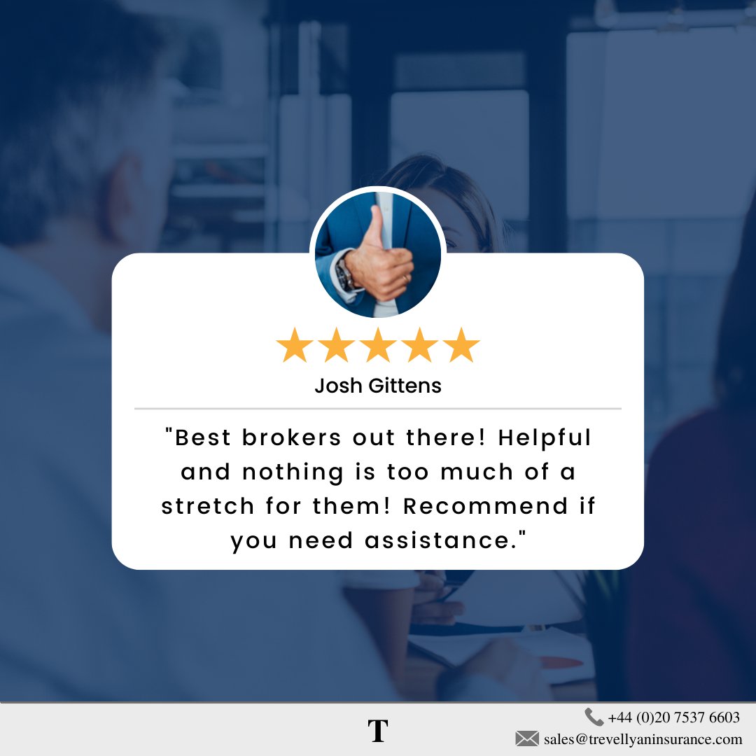 TrevInsurance's tweet photo. It's always great to receive positive feedback like this from our valued clients! 👍

Find out more about working with Trevellyan Insurance and reach out to the team today. 
☎️ 0207 537 6603

#insurance #Insurancewallet #brokerage #insurancenews #Review #reviews https://t.co/BBs773fy7V