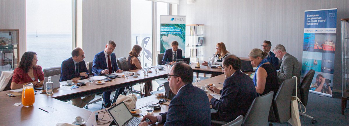 EFCA_EU's tweet photo. Today the European cooperation on Coast Guard Functions Steering Committee was held. Working together with @EMSA_EU  and @Frontex to serve national authorities in a wide range of coast guard functions.

#EUcoastguard #cooperation #womenatthehelm https://t.co/FgvBO4Hgou