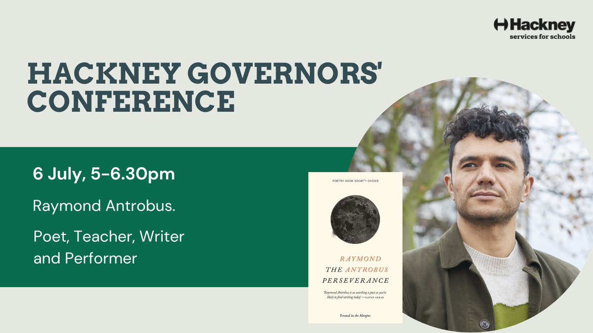 hackneysuccess's tweet photo. 📢 Join the final session of our #HackneyGovernorsConference today!
➡️Panel discussion with Hackney partners
➡️Reflections on inequalities in education
➡️Poetry reading from @RaymondAntrobus
📅 6 July
⏰ 5-6.30pm
Watch online👉https://t.co/vLUXJucoNB https://t.co/9HQmf7r4bf