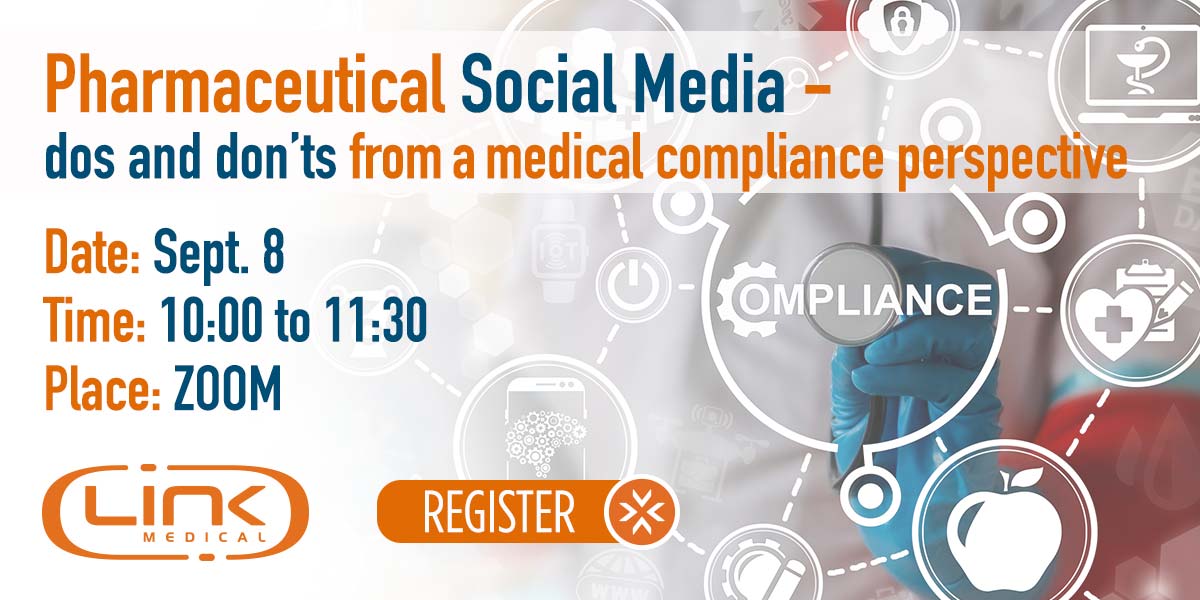 LINKMedical's tweet photo. Registrations open, Pharmaceutical Social Media, the dos and don’ts from a Medical Compliance perspective. Read more: https://t.co/e6JDOXXaRZ #regulatorycompliance #postmarketing https://t.co/7may57MJho