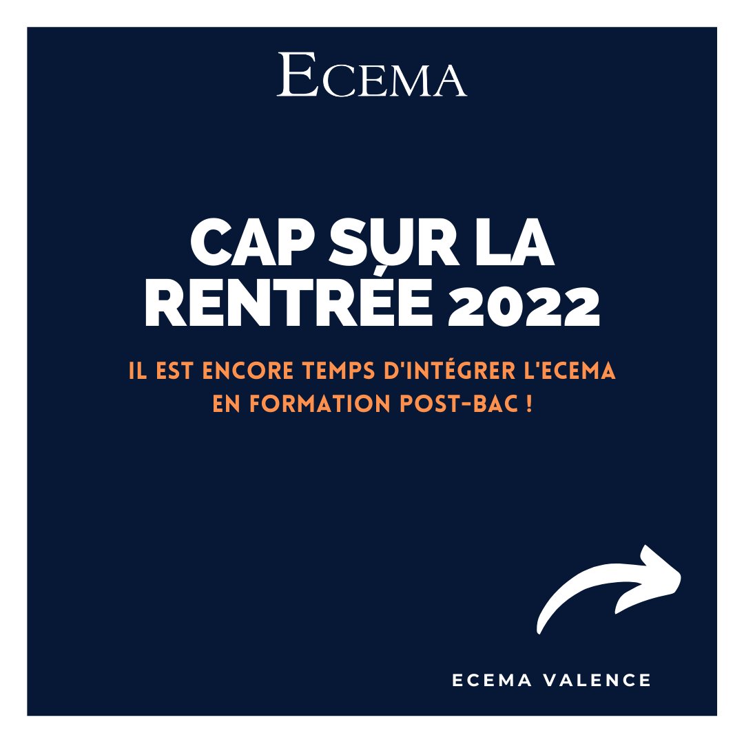 EcemaValence's tweet photo. Félicitations à tous les nouveaux #bacheliers !
Dès septembre 2022, une nouvelle page de votre vie s'ouvrira et, qui sait, peut-être au sein de l'#ECEMA en intégrant le #Bachelor 1 et 2 Administration des ventes en alternance !
Info 04 81 09 02 80 valence@ecema.fr https://t.co/bXJlfGGlSF