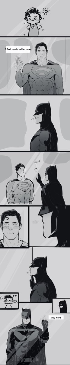 Heroes returning from alien missions, especially non-human heroes, must be isolated in the interstellar virus observation room for 14 days,for the safe of league. ————— Today is international Kissing Day, so there is this silly story of kissing ʚ (◜𖥦◝ ) ɞ #superbat #FANART