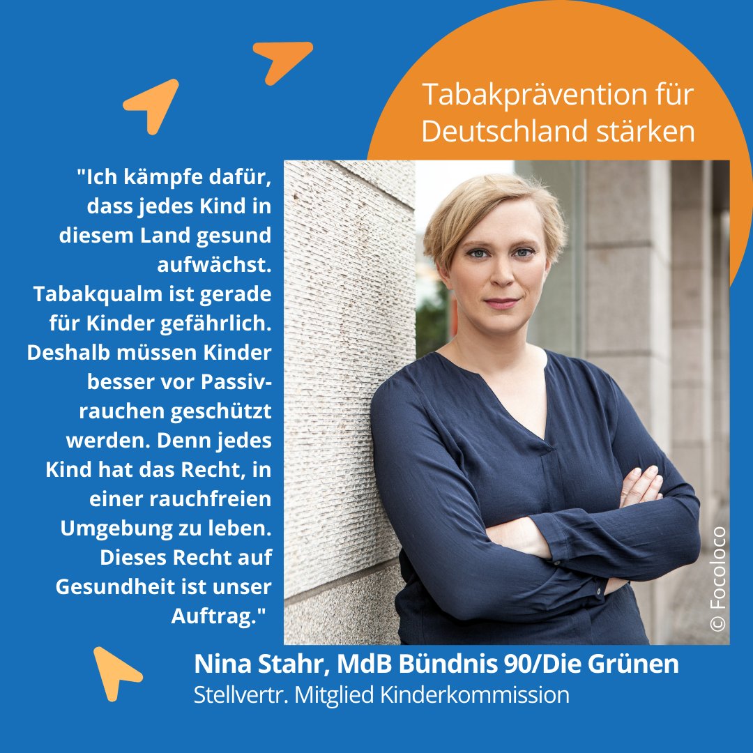Deutschland tabakfrei bis 2040 (@d_tabakfrei2040) on Twitter photo Kinder müssen besser vor Passivrauchen geschützt werden.
Nina Stahr, stellv. Mitglied der Kinderkommission, setzt sich für das Recht von Kindern auf Gesundheit ein.
<a href="/ninastahr/">Nina Stahr</a>
#DeutschlandTabakfrei2040 #Tabakprävention #Kinderrechte #RechtaufGesundheit Kinder müssen besser vor Passivrauchen geschützt werden.
Nina Stahr, stellv. Mitglied der Kinderkommission, setzt sich für das Recht von Kindern auf Gesundheit ein.
<a href="/ninastahr/">Nina Stahr</a>
#DeutschlandTabakfrei2040 #Tabakprävention #Kinderrechte #RechtaufGesundheit