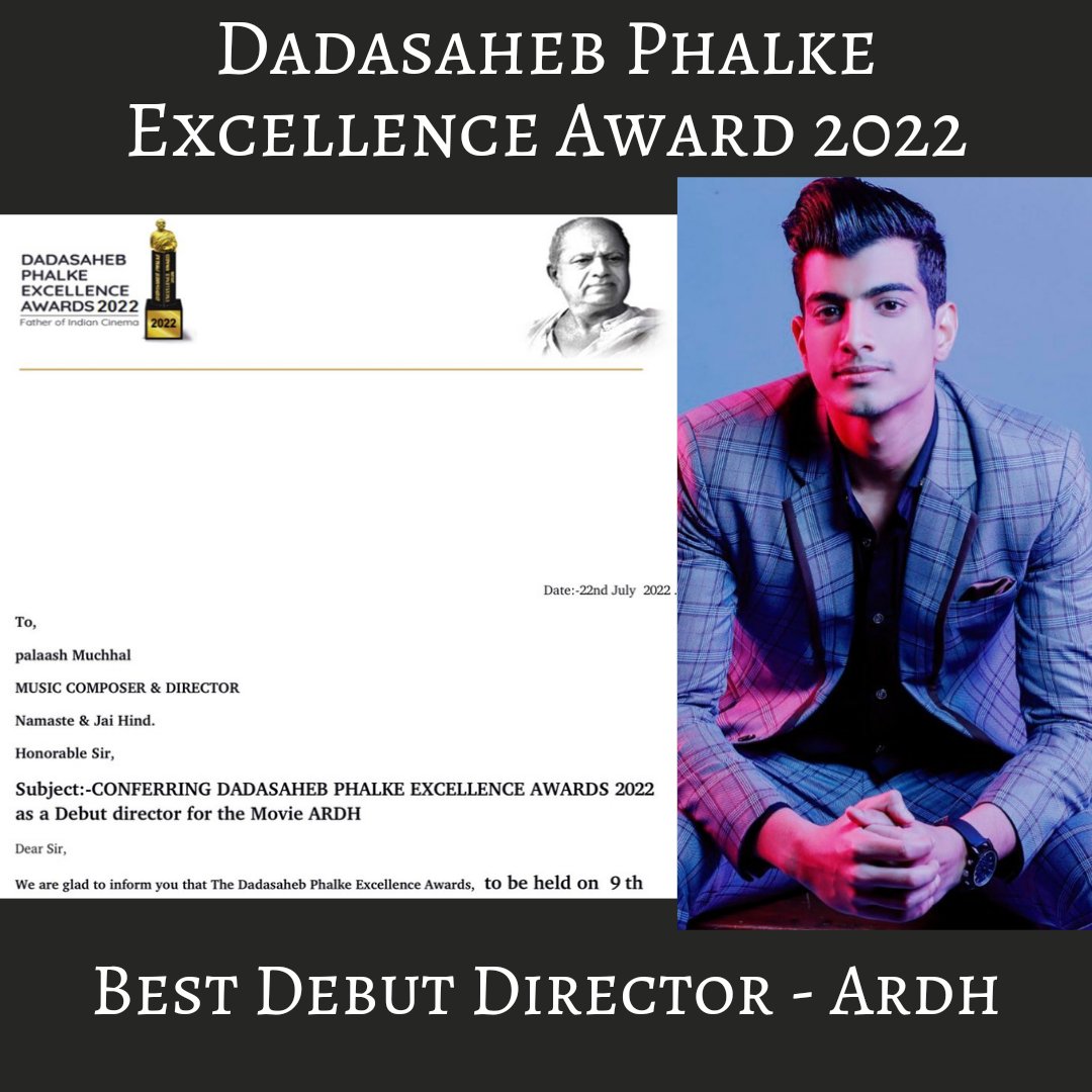 Our director is being honoured with the Dadasaheb Phalke Excellence Award 2022 for the Best Debut Director for Ardh &amp; we sure can't keep calm!  <a href="/Palash_Muchhal/">Palash Muchhal</a>