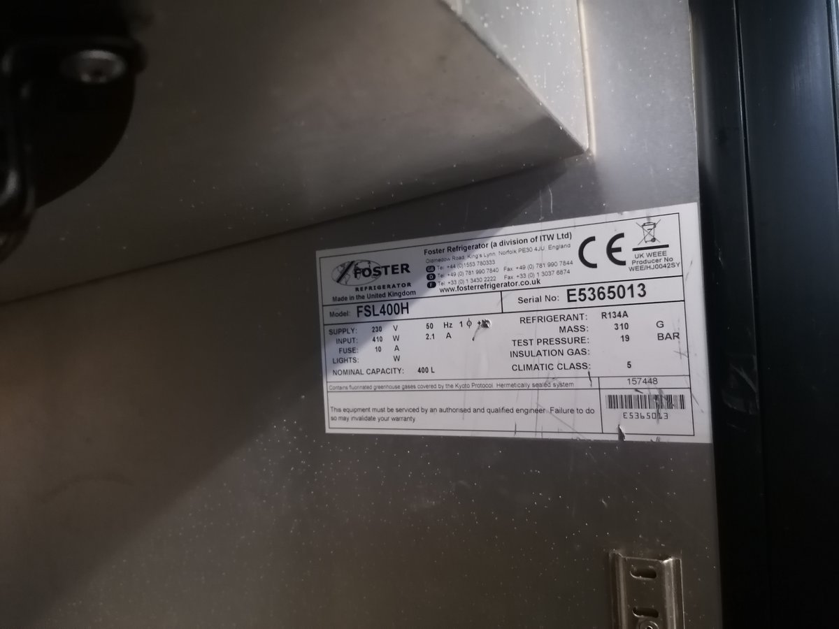 Good morning,
We get all sorts of items donated to us , our technicians fully check/test each item that comes into our workshop
Latest product is this Fosters FSL400H 400ltr stainless steel single door upright fridge

#secondopps #charity #reuse #fostersfridge